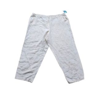 NEW Eileen Fisher Textured Silk Pants XL Off  White